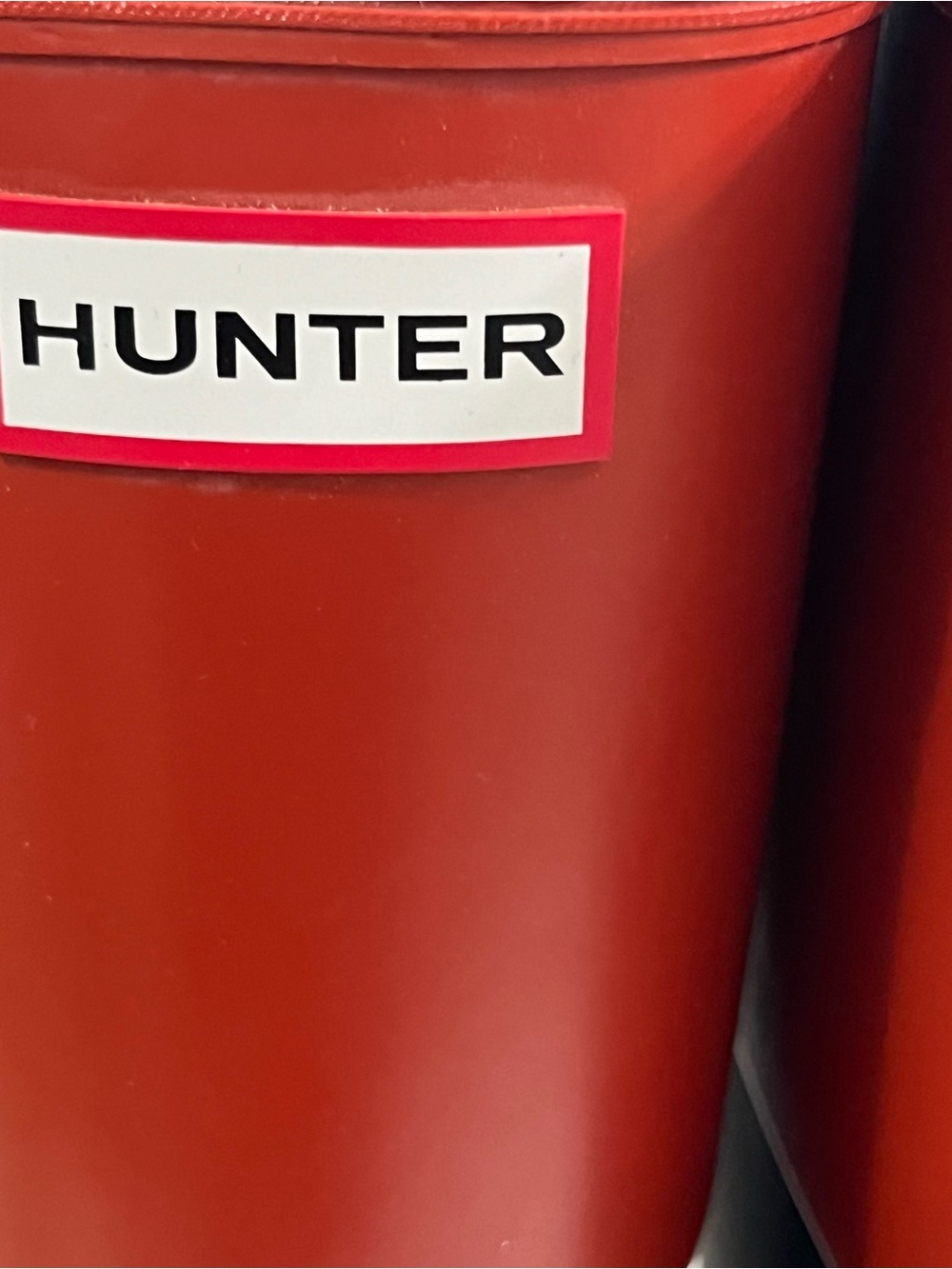 Hunter Original Tall Colorblock Rain Boots Black Red Two Tone Womens 6 / Men 5 - Picture 4 of 9